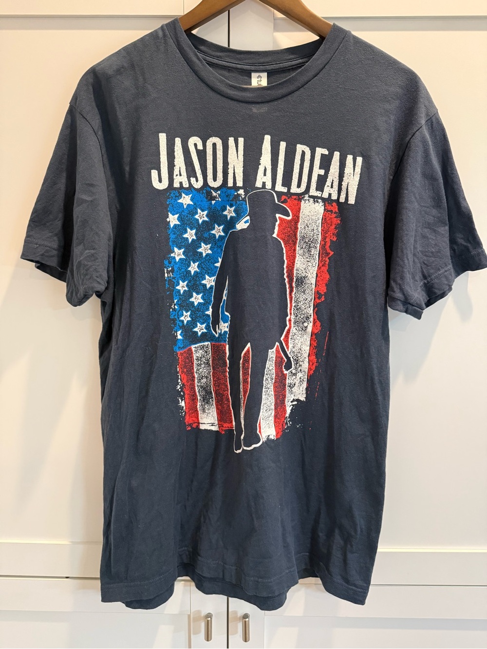 Jason Aldean Try That In A Small Town Graphic Tee L Navy Double Sided